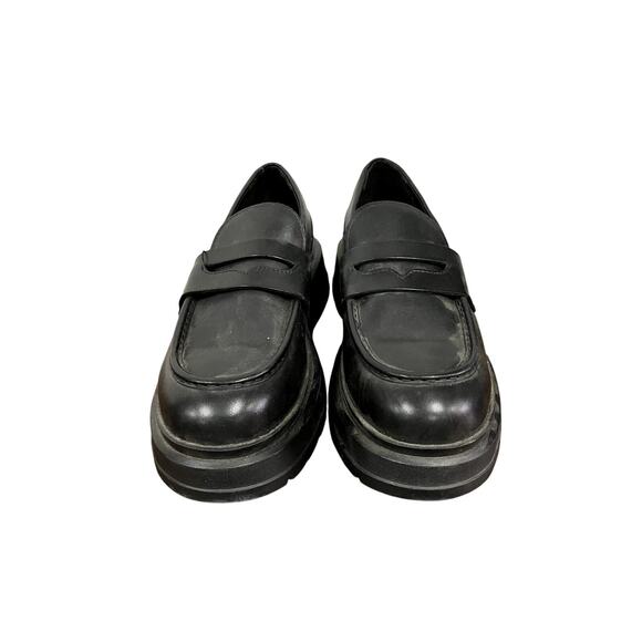 Vagabond Platform Chunky Black Leather Loafers - Picture 2 of 5